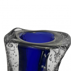 Hand Crafted Tall Cobalt Murano Sommerso Glass Vase - 4262822