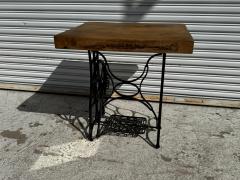 Hand Crafted Wrought Iron Sewing Base Butcher Block - 4342623