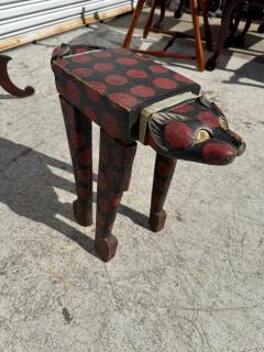 Hand Crafted and Hand Painted Folk Art Cat Table - 4424034