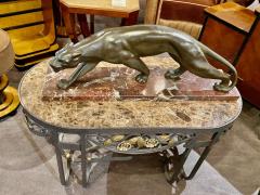 Hand Forged Iron Oval Custom Art Deco Coffee Table with Marble Top - 1334134