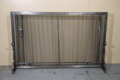 Hand Forged Wrought Iron Fireplace set Screen Tools and Andirons - 817584
