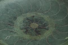 Hand Hammered Art Deco Centerpiece Bowl in Verdigris Patinated Copper 1930s - 4582056
