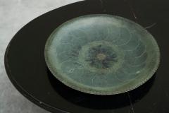 Hand Hammered Art Deco Centerpiece Bowl in Verdigris Patinated Copper 1930s - 4582079