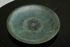 Hand Hammered Art Deco Centerpiece Bowl in Verdigris Patinated Copper 1930s - 4582089