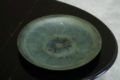 Hand Hammered Art Deco Centerpiece Bowl in Verdigris Patinated Copper 1930s - 4582121