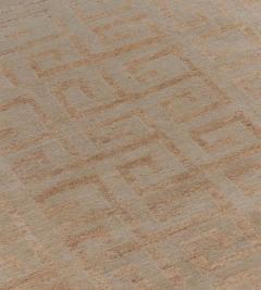 Hand Knotted Greek Key Patterned Hemp Rug - 2380689