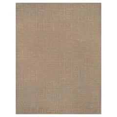 Hand Knotted Greek Key Patterned Hemp Rug - 2380690