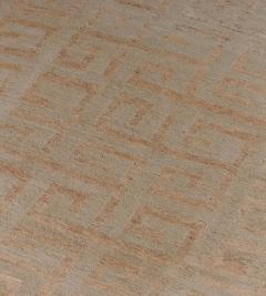 Hand Knotted Greek Key Patterned Hemp Rug - 2380691