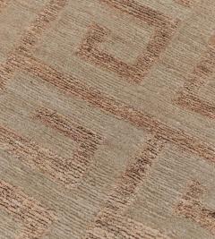 Hand Knotted Greek Key Patterned Hemp Rug - 2380693