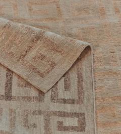 Hand Knotted Greek Key Patterned Hemp Rug - 2380700