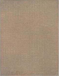 Hand Knotted Greek Key Patterned Hemp Rug - 2380878