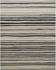 Hand Knotted Striped Turkish Deco Rug - 2380882