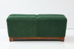 Hand Made Danish Modern Forest Green Sheepskin Bench - 2398721