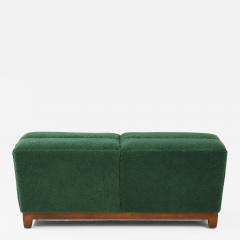 Hand Made Danish Modern Forest Green Sheepskin Bench - 2400293