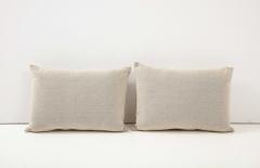Hand Made Pair Beige Hide Pillows - 2419297