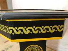 Hand Painted Black Moroccan End Side or Lamp Tables Octagonal Shaped a Pair - 1208033