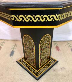 Hand Painted Black Moroccan End Side or Lamp Tables Octagonal Shaped a Pair - 1208037