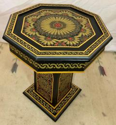 Hand Painted Black Moroccan End Side or Lamp Tables Octagonal Shaped a Pair - 1208040