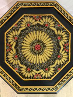 Hand Painted Black Moroccan End Side or Lamp Tables Octagonal Shaped a Pair - 1208041