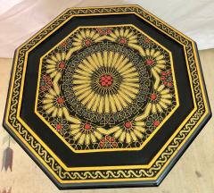 Hand Painted Black Moroccan End Side or Lamp Tables Octagonal Shaped a Pair - 1208042