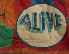 Hand Painted Circus Banner of Armless Wonder - 4519701