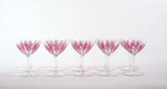 Hand Painted Crystal Champagne Coupe Service Ten People - 2941873