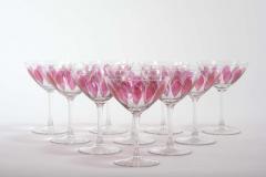 Hand Painted Crystal Champagne Coupe Service Ten People - 2941875