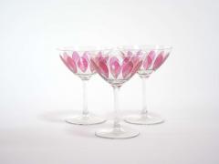 Hand Painted Crystal Champagne Coupe Service Ten People - 2941879