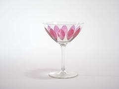 Hand Painted Crystal Champagne Coupe Service Ten People - 2941881