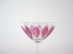 Hand Painted Crystal Champagne Coupe Service Ten People - 2941882