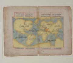 Hand Painted Early 19th Century Ottoman Map of the World - 4113729