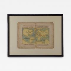 Hand Painted Early 19th Century Ottoman Map of the World - 4115048