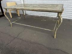 Hand Painted Italian Wrought Iron with Wood Top Table - 4489035