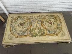 Hand Painted Italian Wrought Iron with Wood Top Table - 4489096