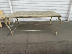 Hand Painted Italian Wrought Iron with Wood Top Table - 4489104