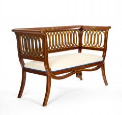 Hand Painted Partially Gilt Adams Style Small Settee - 3534728