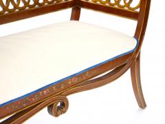 Hand Painted Partially Gilt Adams Style Small Settee - 3534733