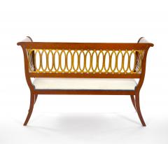 Hand Painted Partially Gilt Adams Style Small Settee - 3534737
