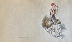 Hand Painted Pochoir Greeting Cards Paris 1925 - 4251040