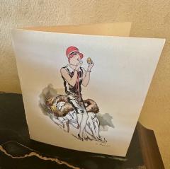 Hand Painted Pochoir Greeting Cards Paris 1925 - 4251158