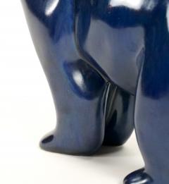 Hand Painted Porcelain Cobalt Blue Greenish Iridescent Decorative Sculpture - 4086150