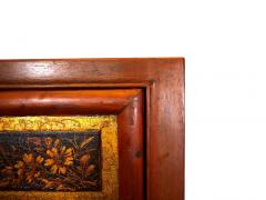 Hand Painted Red Gilt Wood Chinoiserie Decorated Cabinet - 2786378