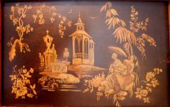 Hand Painted Wood Chinoiserie Panels Trumeau Mirror - 2824322