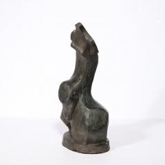 Hand Sculpted French Cubist Abstract Sculpture in Terracotta Signed Philip  - 2946482