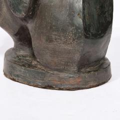 Hand Sculpted French Cubist Abstract Sculpture in Terracotta Signed Philip  - 2946578