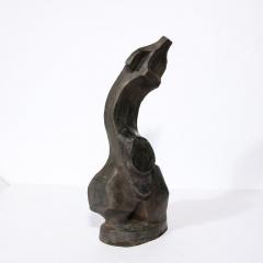 Hand Sculpted French Cubist Abstract Sculpture in Terracotta Signed Philip  - 2946661