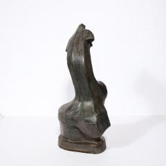 Hand Sculpted French Cubist Abstract Sculpture in Terracotta Signed Philip  - 2946662