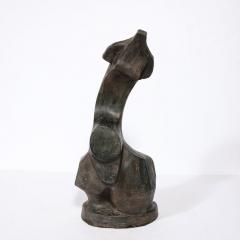 Hand Sculpted French Cubist Abstract Sculpture in Terracotta Signed Philip  - 2946673
