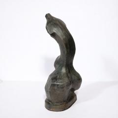Hand Sculpted French Cubist Abstract Sculpture in Terracotta Signed Philip  - 2946772