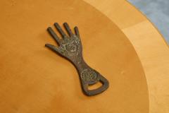 Hand Shaped Bottle Opener in Patinated Sand Cast Iron 1960s - 4526904